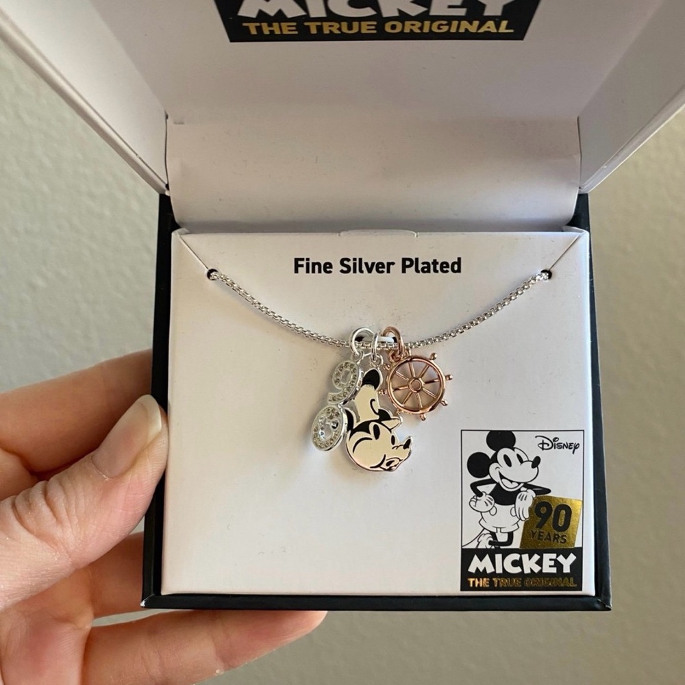 Disney Mickey Mouse Silver and Rose Gold Necklace